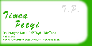 timea petyi business card